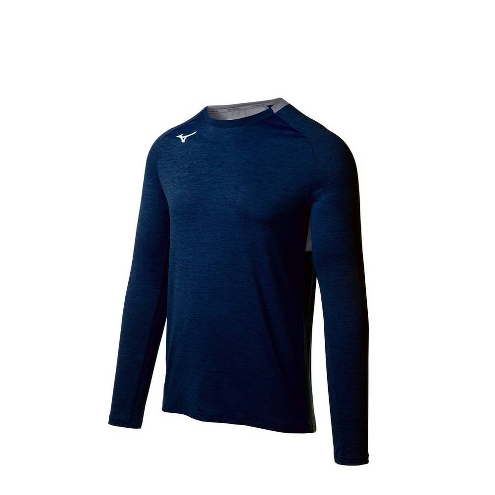 Maglie Running Mizuno Alpha Long Sleeve Uomo - Blu Marino - 30152-BOAE